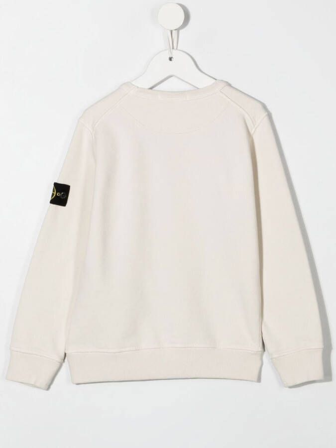 Stone Island Junior Sweater met logopatch Beige