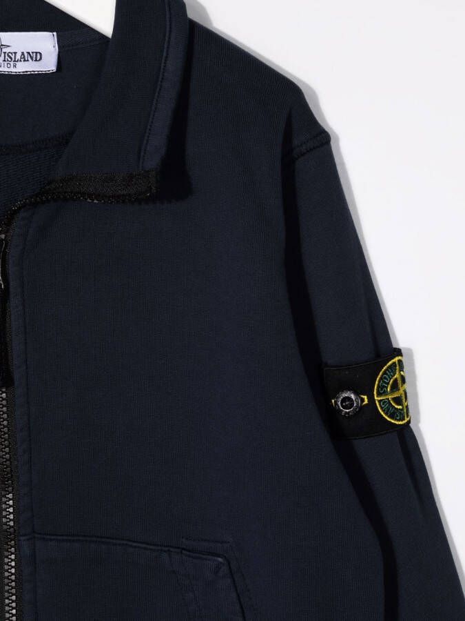 Stone Island Junior Sweater met logopatch Blauw