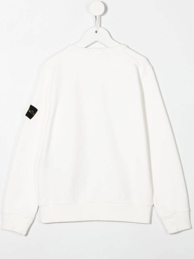 Stone Island Junior Sweater met logopatch Wit