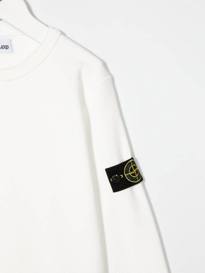 Stone Island Junior Sweater met logopatch Wit