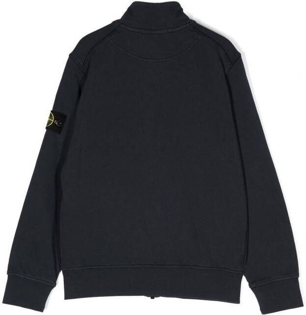 Stone Island Junior Sweater met rits Blauw