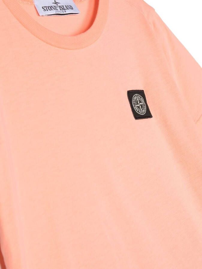 Stone Island Junior T-shirt met Compass-logopatch Oranje