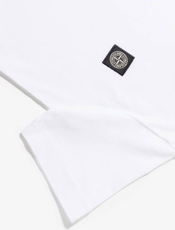 Stone Island Junior T-shirt met kompaspatch Wit