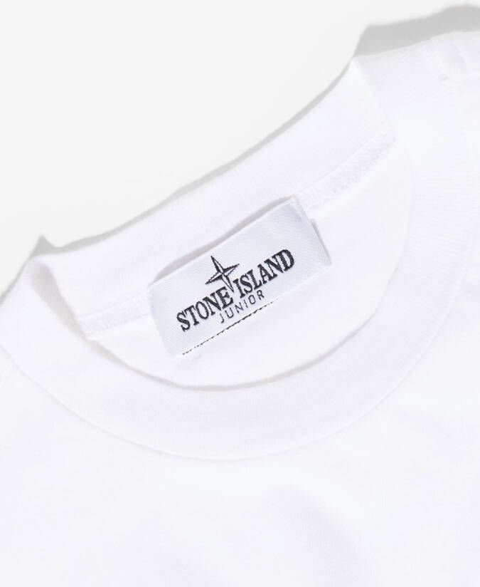 Stone Island Junior T-shirt met kompaspatch Wit