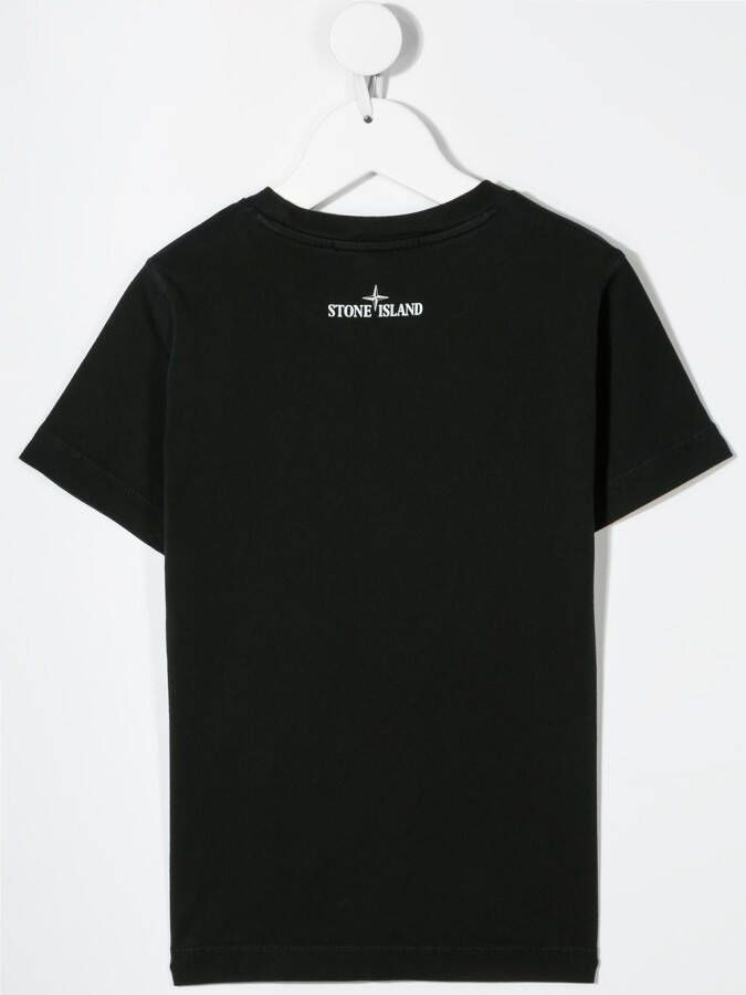 Stone Island Junior T-shirt met logo Zwart