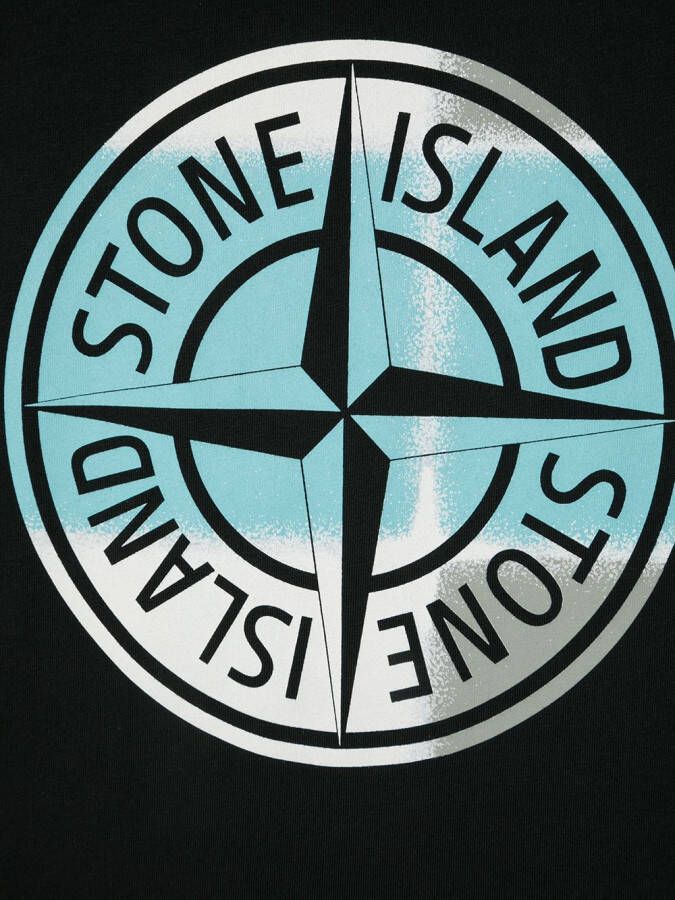 Stone Island Junior T-shirt met logo Zwart