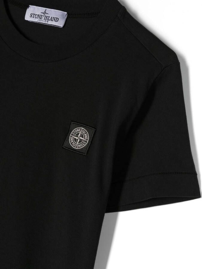 Stone Island Junior T-shirt met logo Zwart