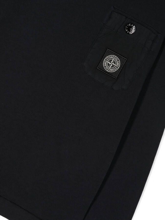 Stone Island Junior T-shirt met logopatch Blauw