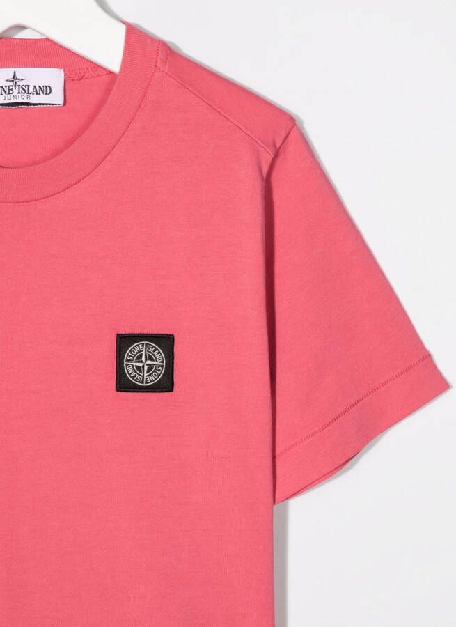 Stone Island Junior T-shirt met logopatch Roze