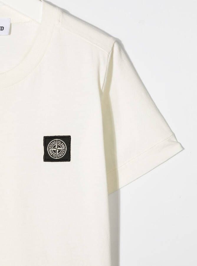 Stone Island Junior T-shirt met logopatch Wit
