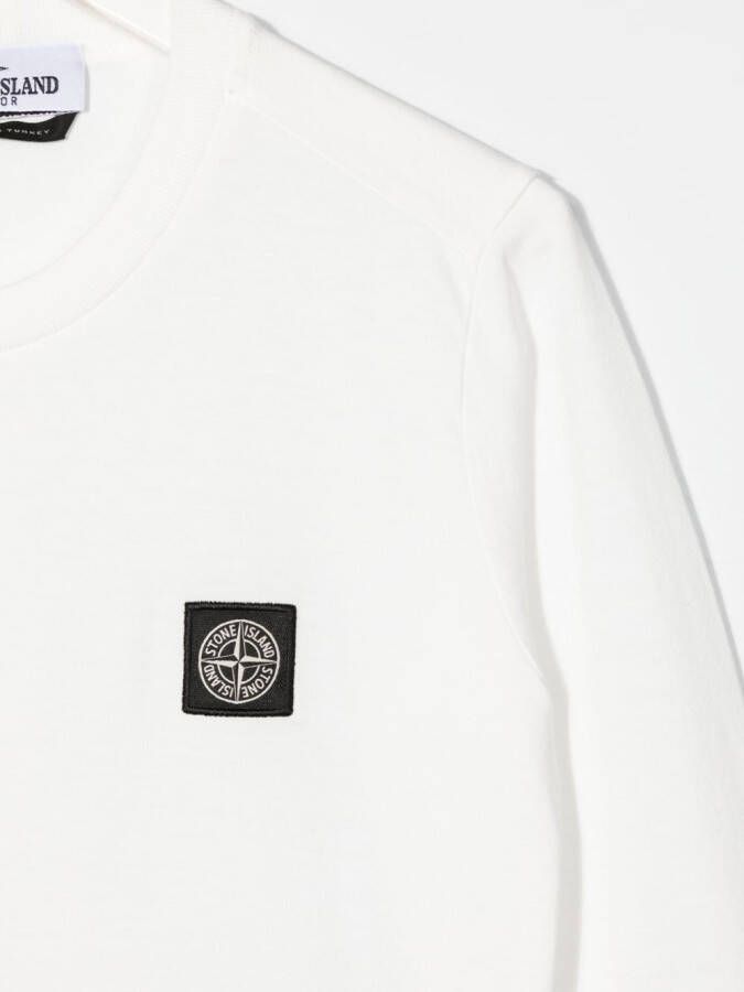 Stone Island Junior T-shirt met logopatch Wit