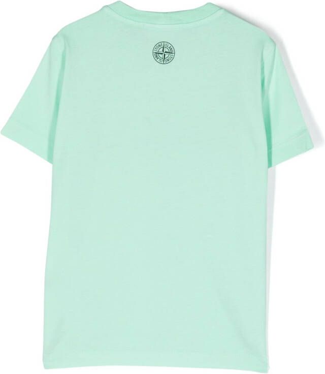 Stone Island Junior T-shirt met logoprint Groen