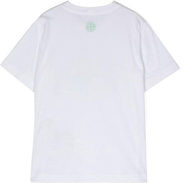 Stone Island Junior T-shirt met logoprint Wit