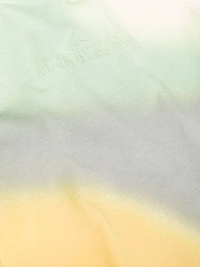 Stone Island Junior T-shirt met tie-dye print Groen