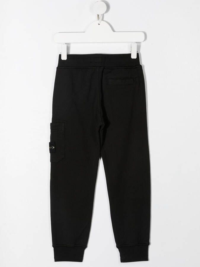 Stone Island Junior Trainingsbroek met logopatch Zwart