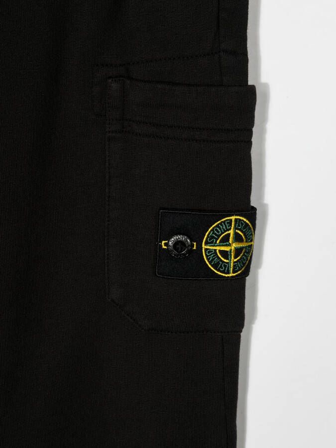 Stone Island Junior Trainingsbroek met logopatch Zwart