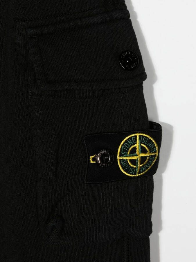 Stone Island Junior Trainingsbroek met logopatch Zwart