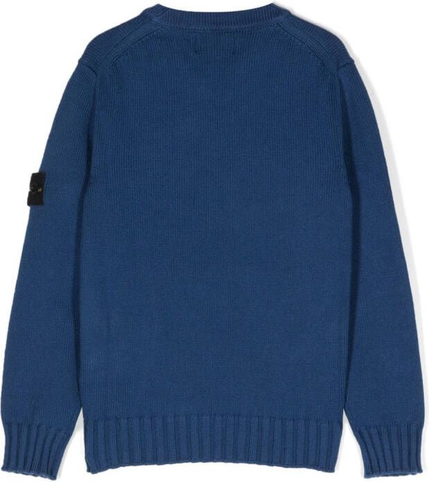 Stone Island Junior Trui met logo Blauw