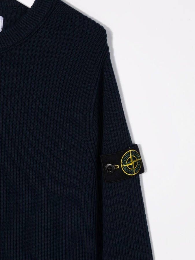 Stone Island Junior Trui met logopatch Blauw