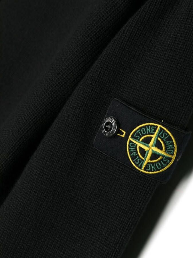 Stone Island Junior Trui met logopatch Zwart