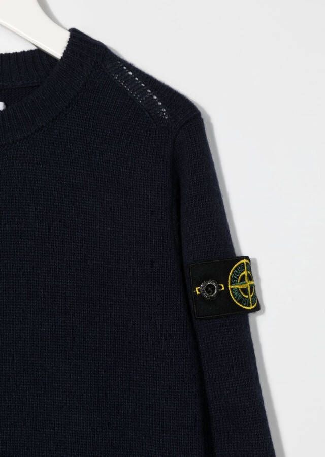 Stone Island Junior Trui met ronde hals Blauw