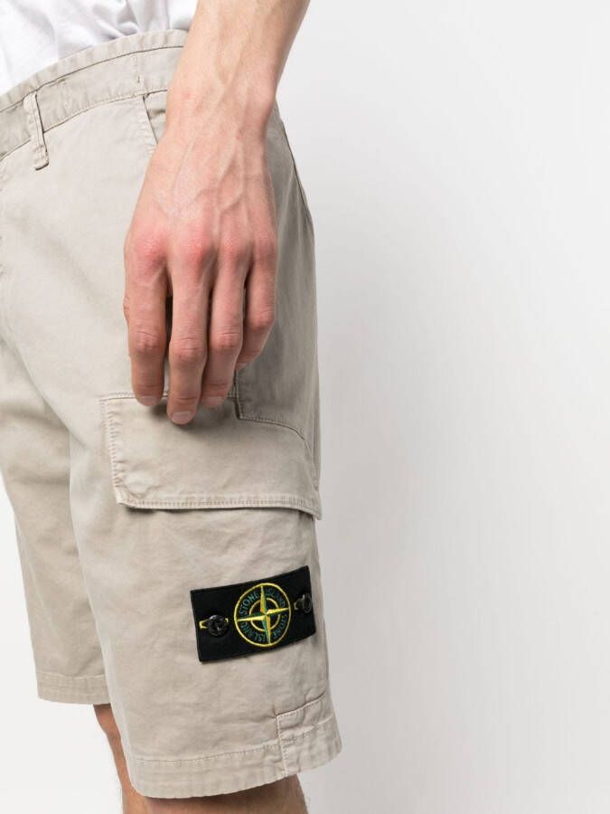Stone Island Bermuda shorts met logopatch Grijs