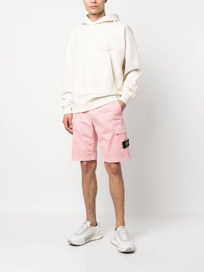 Stone Island Bermuda shorts met logopatch Roze