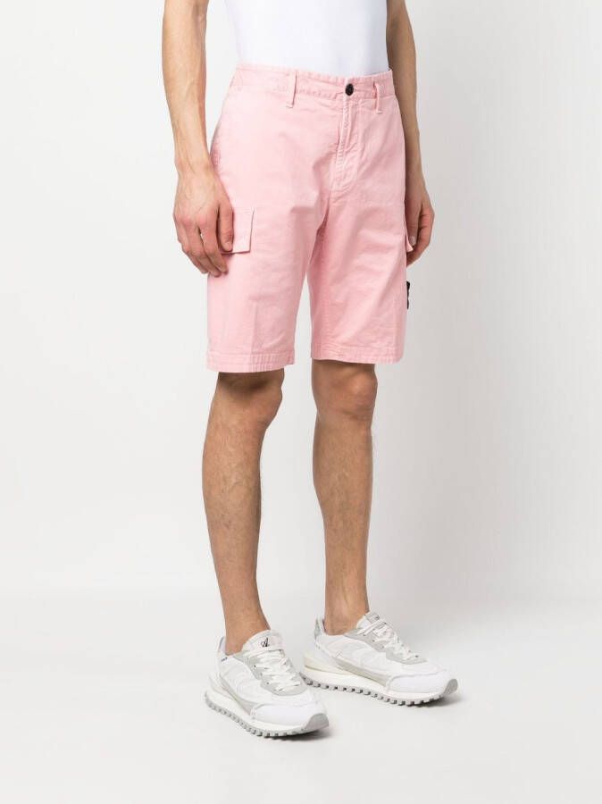 Stone Island Bermuda shorts met logopatch Roze
