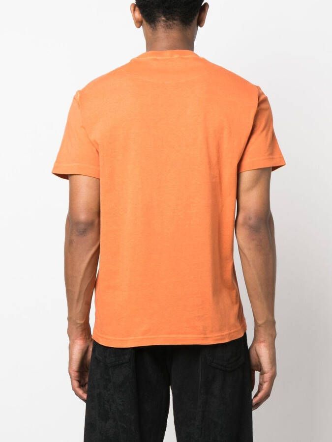 Stone Island T-shirt met logopatch Oranje