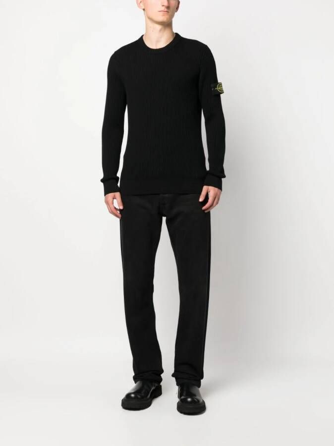 Stone Island Trui met logopatch Zwart