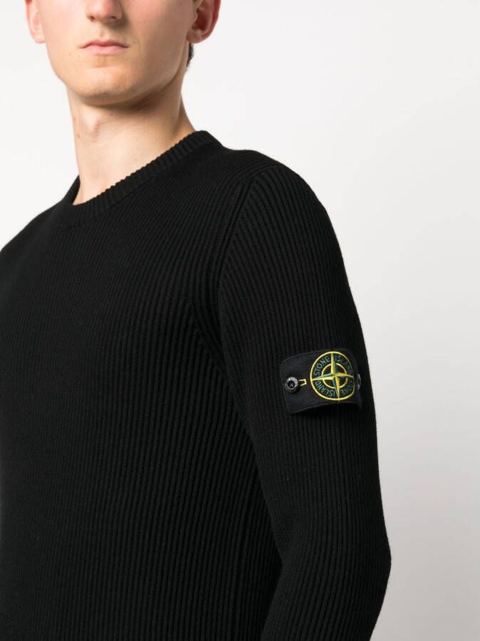 Stone Island Trui met logopatch Zwart