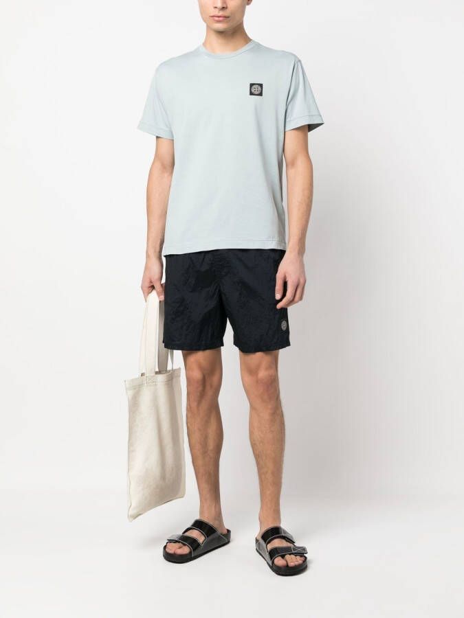 Stone Island T-shirt met logopatch Blauw