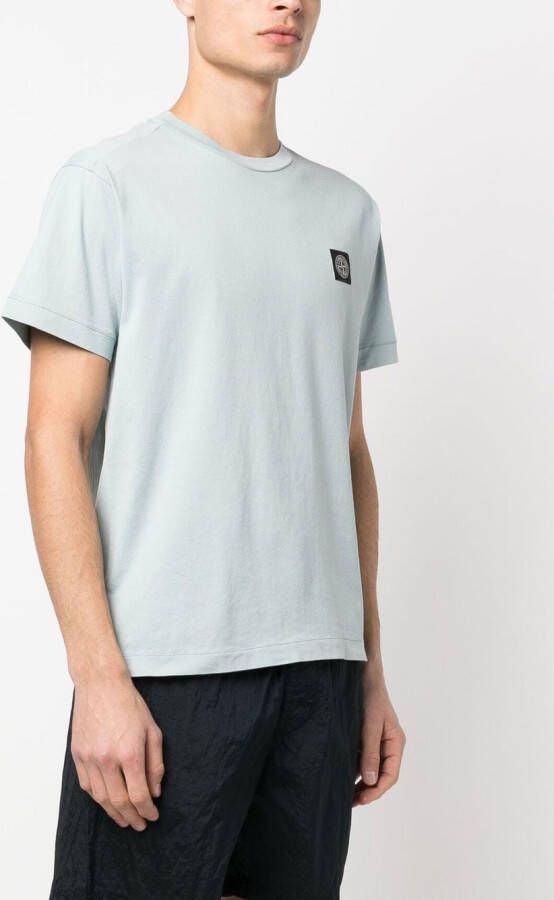 Stone Island T-shirt met logopatch Blauw