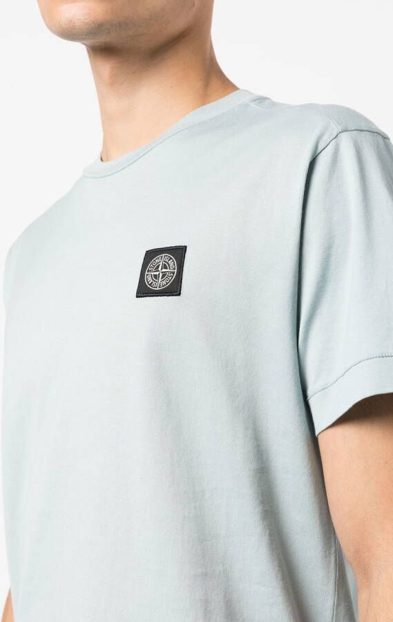 Stone Island T-shirt met logopatch Blauw