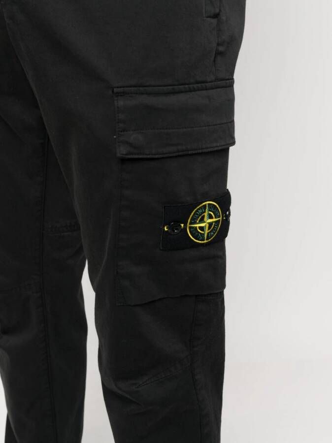 Stone Island Cargo broek met Compass-logopatch Zwart