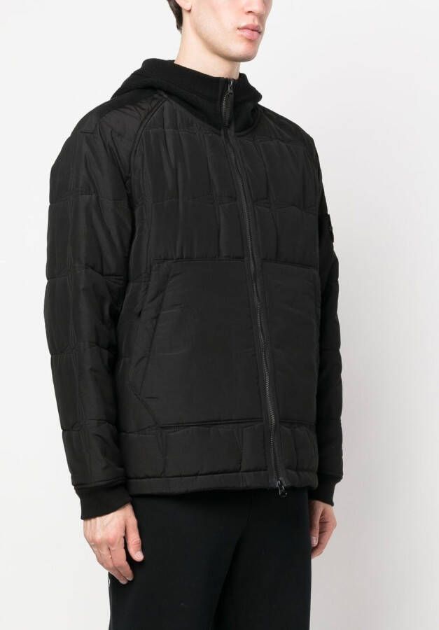 Stone Island Jack met logopatch Zwart