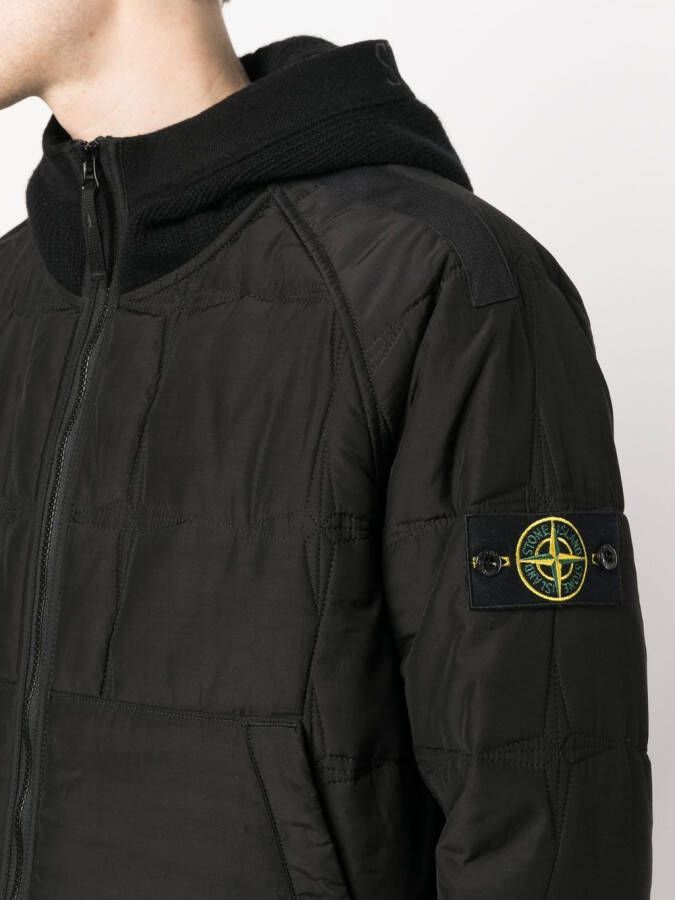 Stone Island Jack met logopatch Zwart