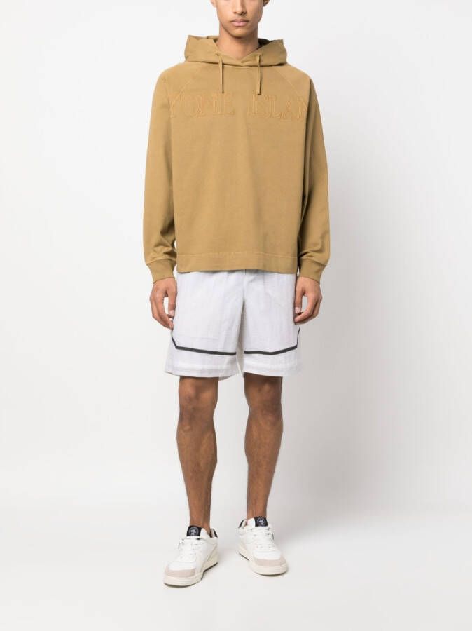 Stone Island Hoodie met logoprint Bruin