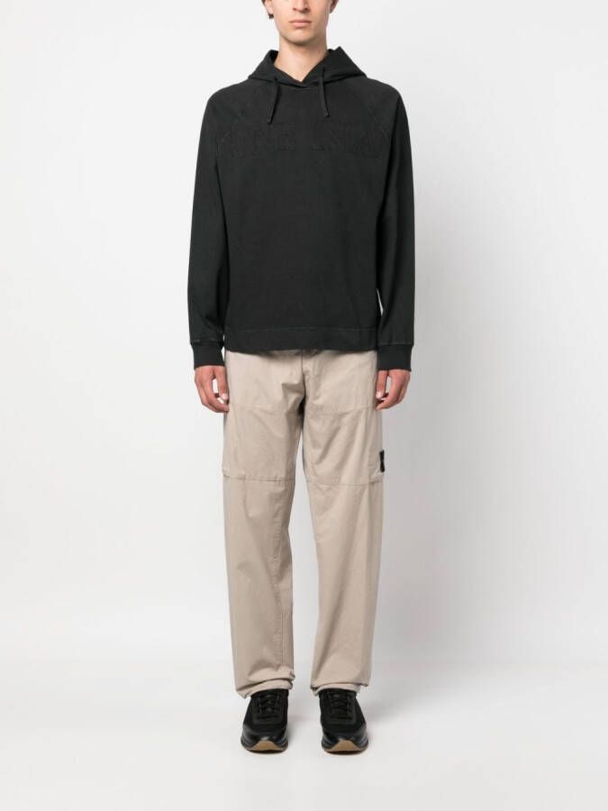 Stone Island Hoodie met logoprint Zwart