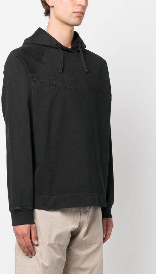 Stone Island Hoodie met logoprint Zwart