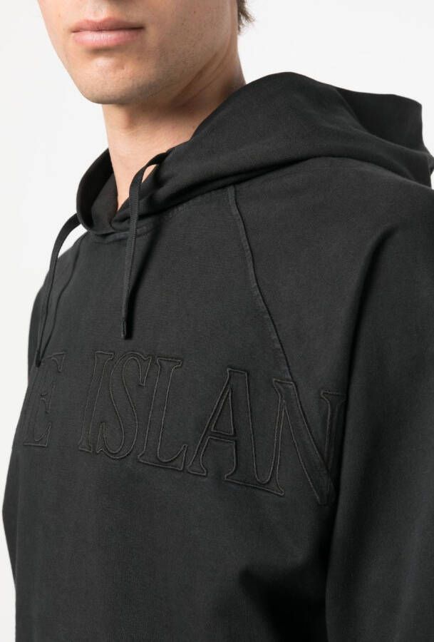 Stone Island Hoodie met logoprint Zwart
