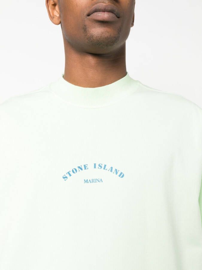 Stone Island Sweater met logoprint Groen