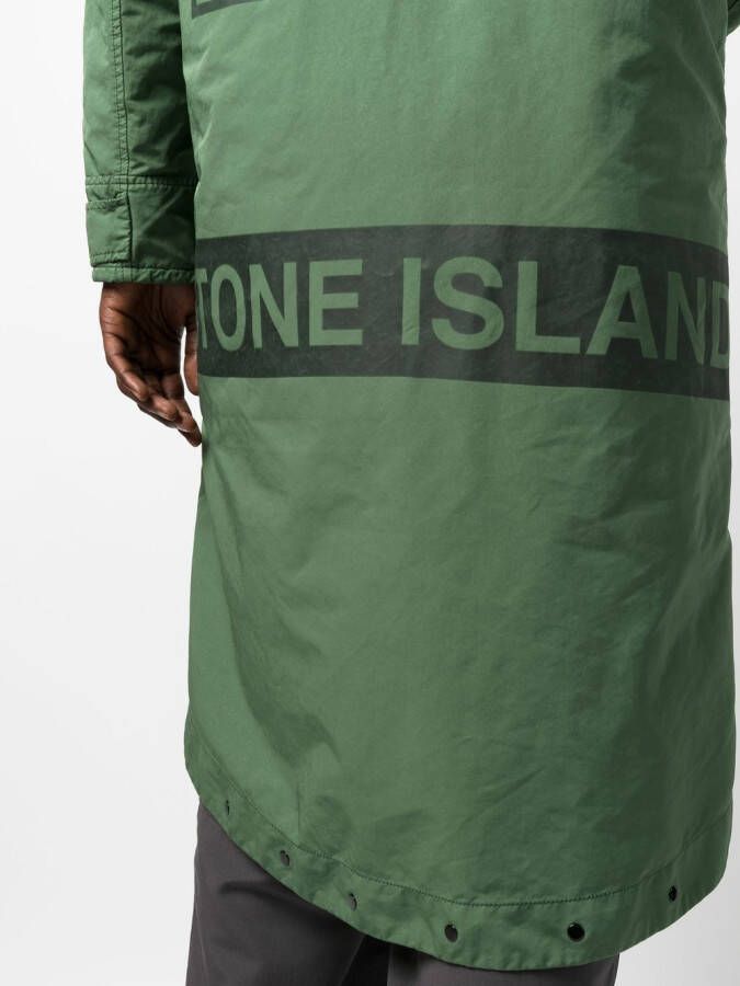 Stone Island Regenjas met logoprint Groen