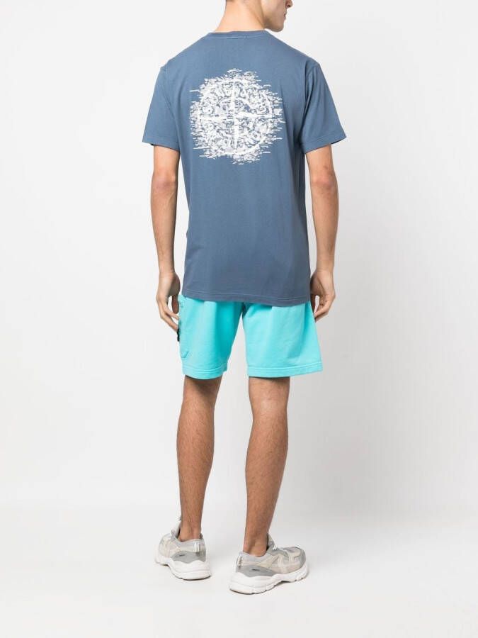 Stone Island T-shirt met logoprint Blauw