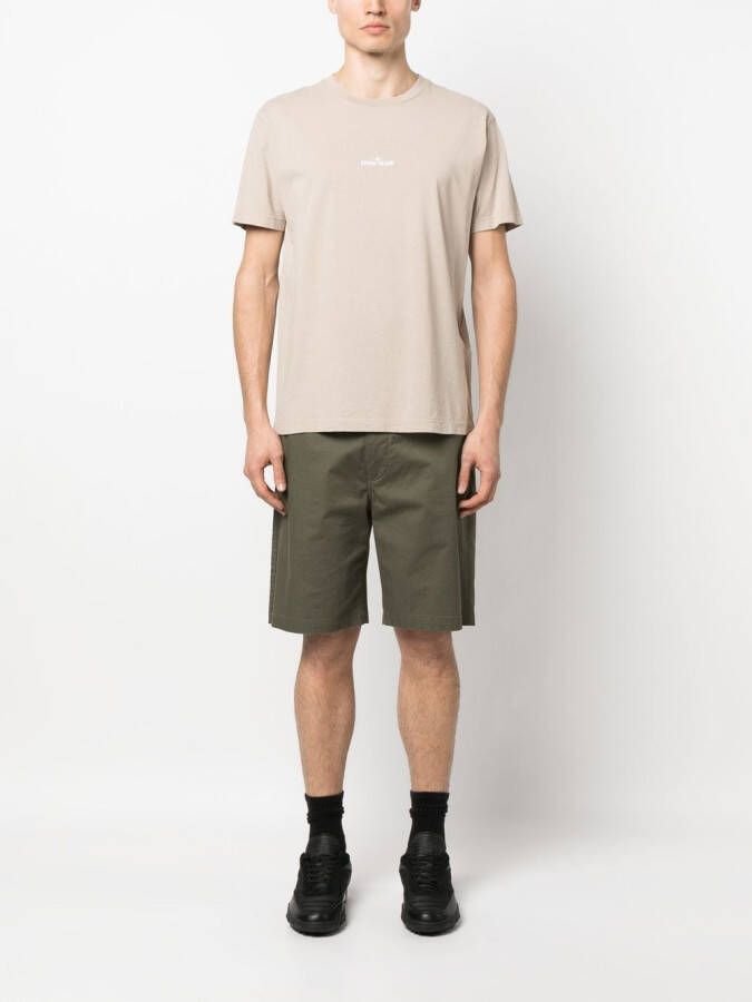 Stone Island T-shirt met logoprint Beige