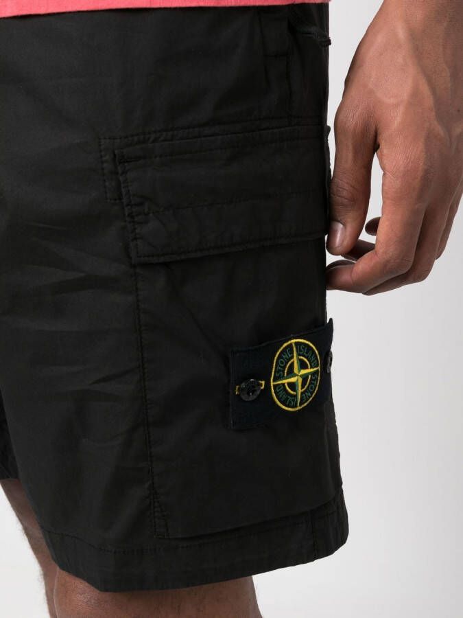 Stone Island Shorts met Compass-logopatch Zwart