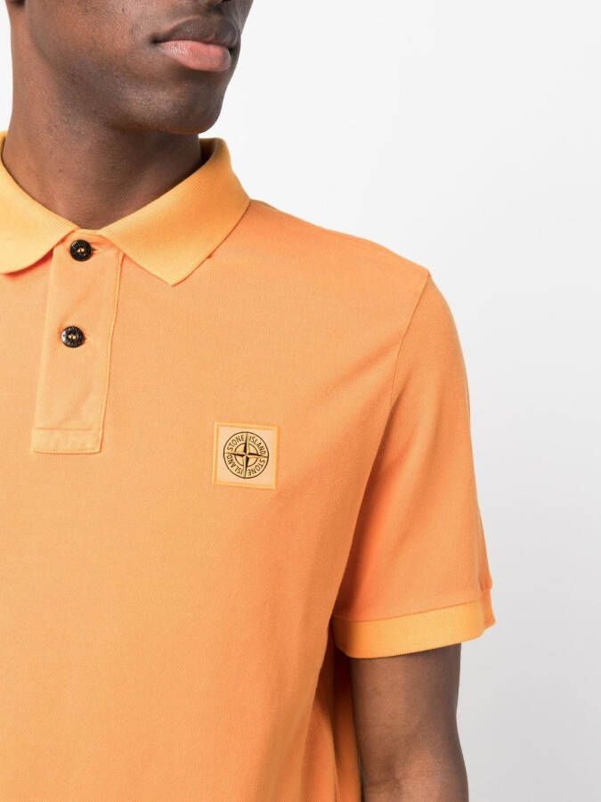 Stone Island Poloshirt met Compass-logopatch Oranje