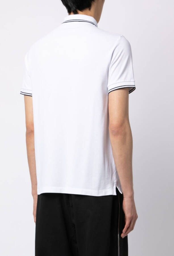 Stone Island Poloshirt met gestreepte afwerking Wit