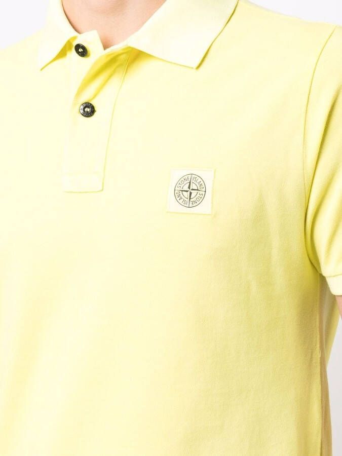 Stone Island Poloshirt met logopatch Geel