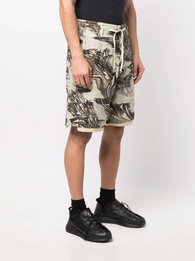 Stone Island Shadow Project Bermuda shorts met print Beige